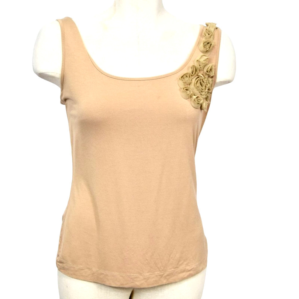 ESCADA - European designer camel color sleeveless t-shirt/ blouse women's size M